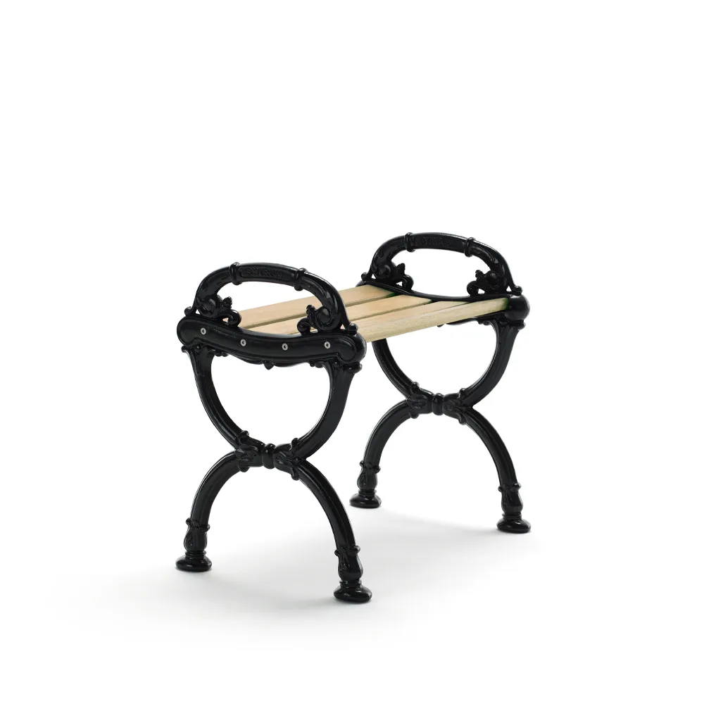 Byarum stool, Pine impregnation, black stand Byarums bruk