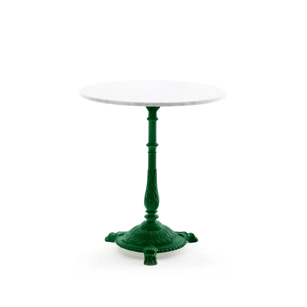 Classic coffee table, Marble white, green stand Byarums bruk