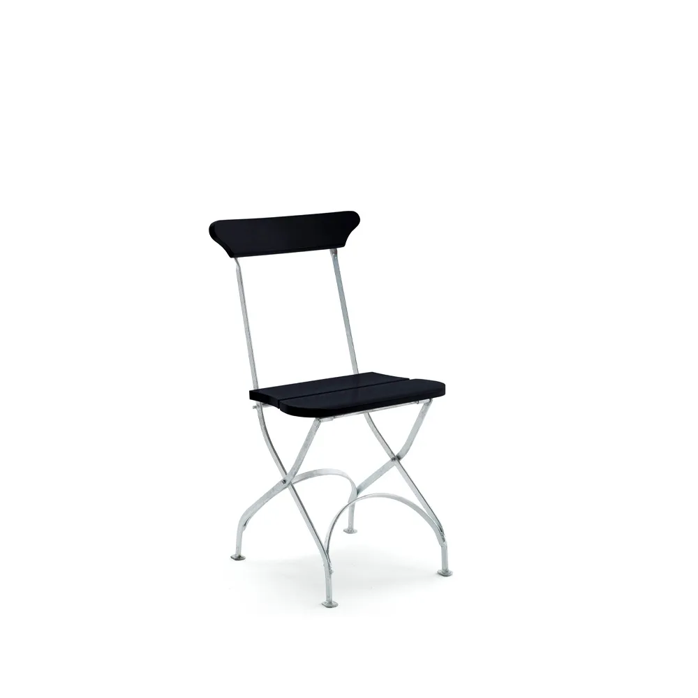 Classic No.2 chair, Black, hot-dip galvanised stand Byarums bruk