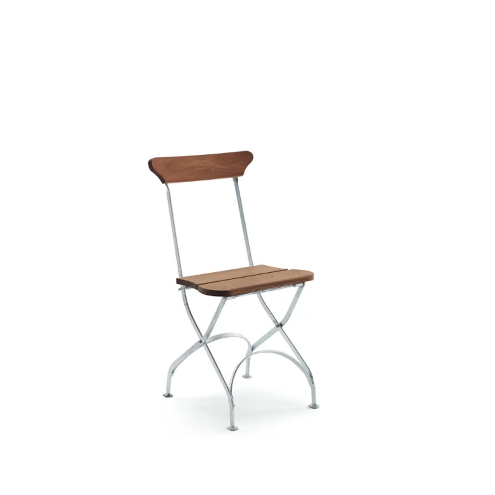 Classic No.2 chair, Mahogany oil, hot-dip galvanised stand Byarums bruk