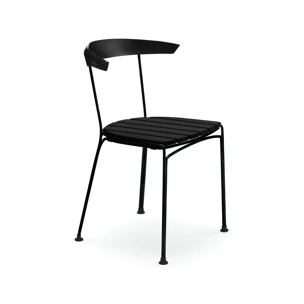 Dover chair, Black lacquered pine, black stand Byarums bruk
