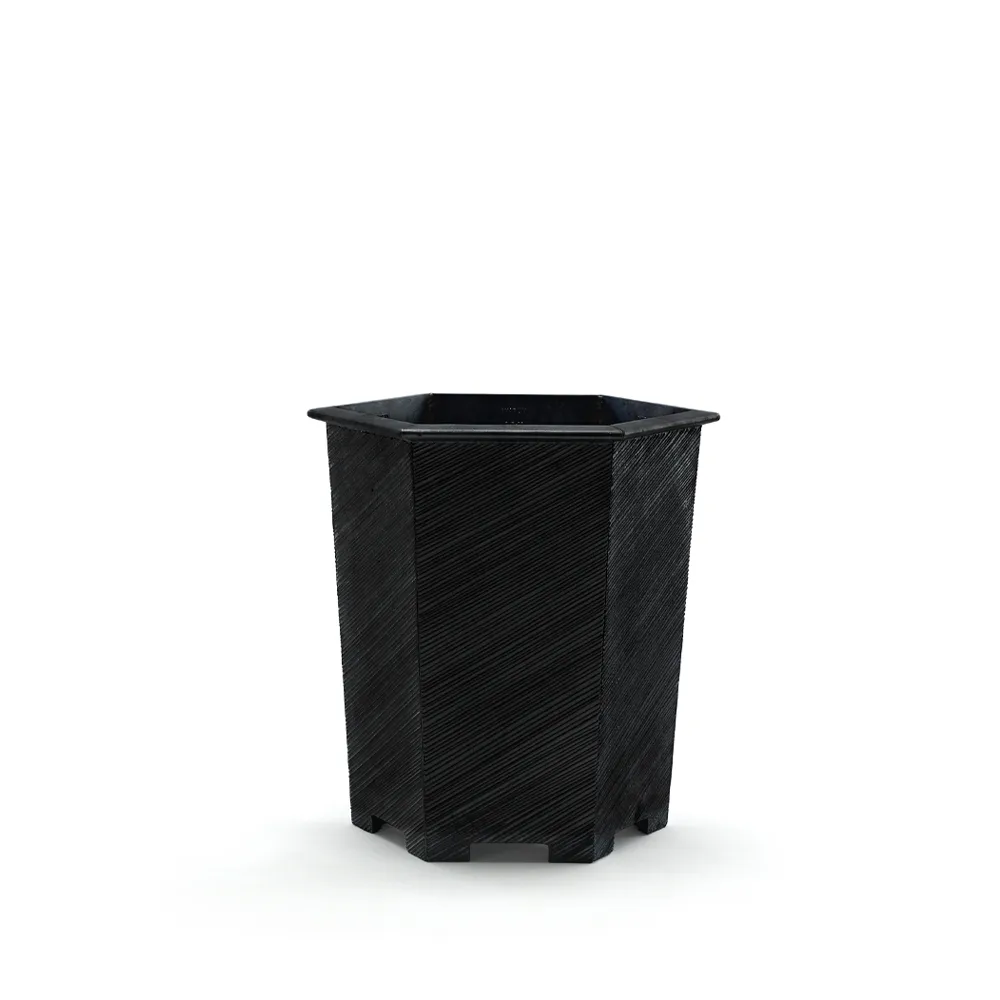 Hexagon plant pot, Black, no.1 Byarums bruk