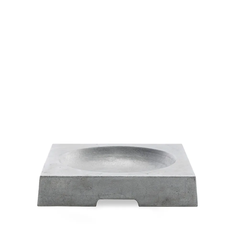 Kvadrat birdbath, Aluminum sand-casted Byarums bruk