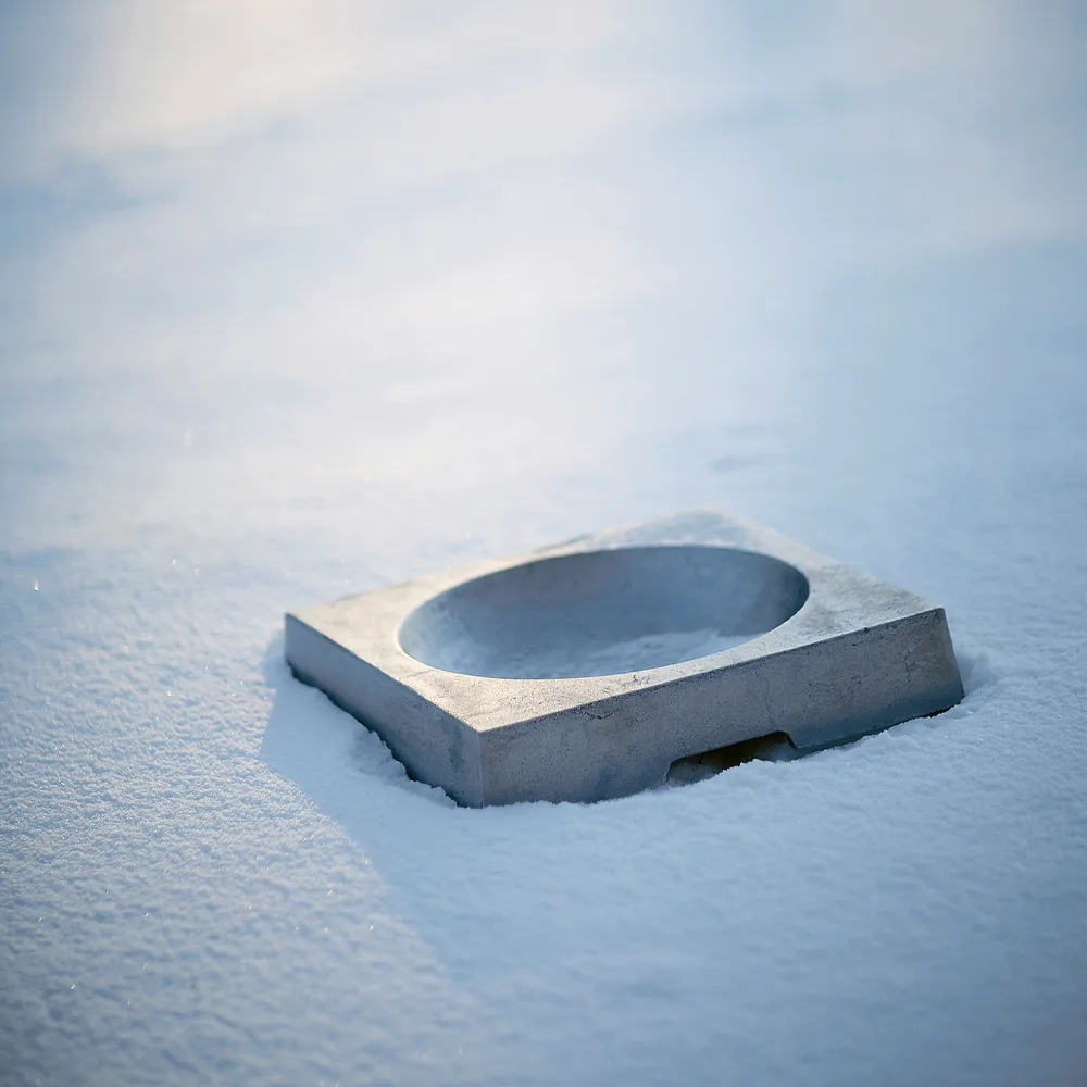 Kvadrat birdbath, Aluminum sand-casted Byarums bruk