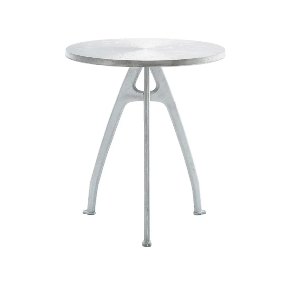 Odd coffee table, Aluminum, raw aluminum stand, loop Byarums bruk