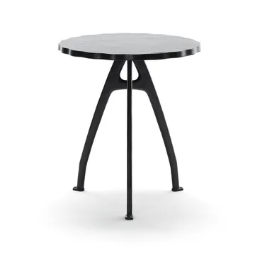 Odd coffee table - Black, black lacquered stand, wavy edge - Byarums bruk