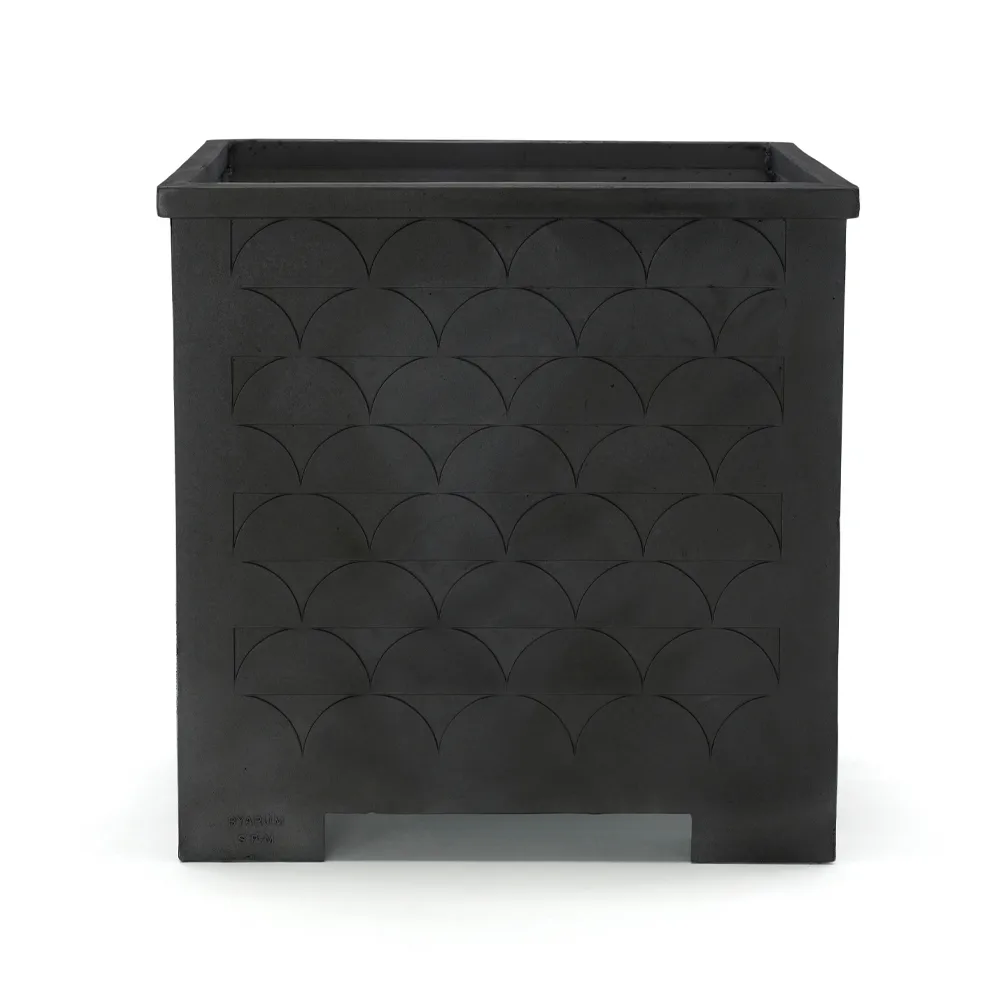 Relief plant pot, Black, large Byarums bruk