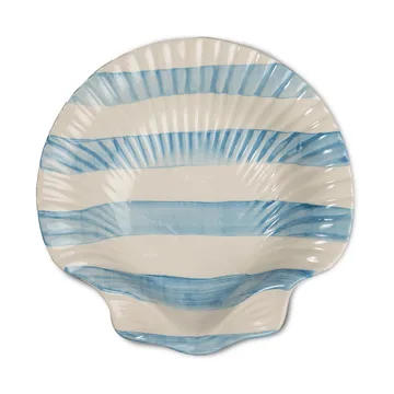 Armona stripe plate 23.5x23.5 cm - Light blue-white - Byon