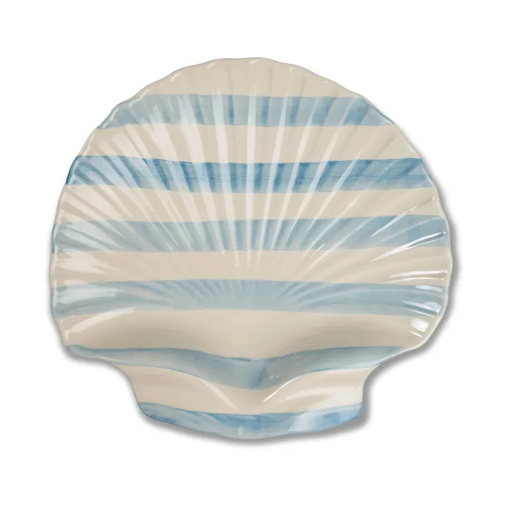 Armona stripe serving dish 32x32.5 cm - Light blue-white - Byon