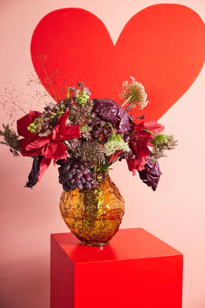 Corallo vase M 26x28x27 cm, Light amber Byon