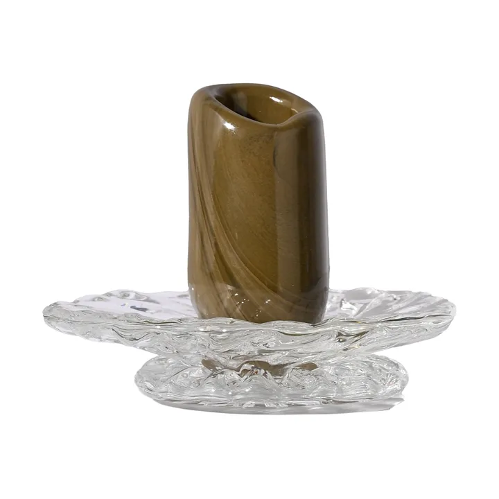 Lara candle holder XS 9 cm - Green-clear - Byon