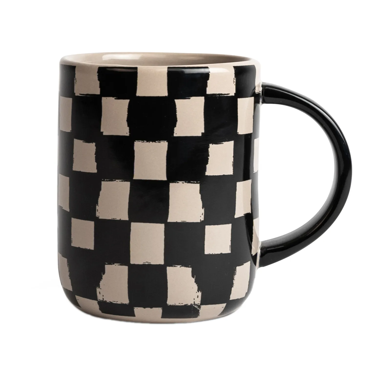 Liz mug check 28 cl, Black-beige Byon