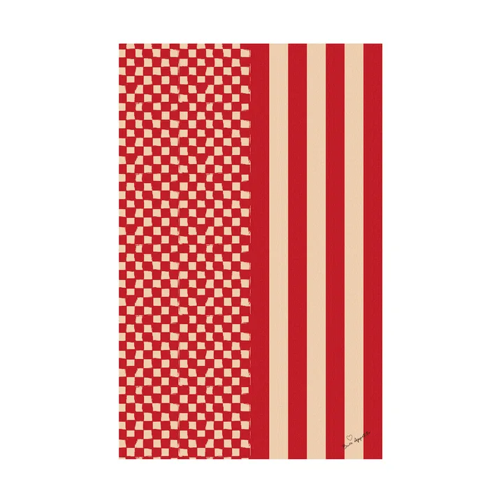 Love tablecloth 150x280 cm - Red sand - Byon