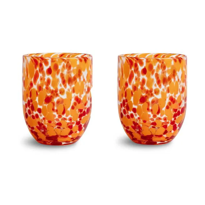 Messy Glass 30 cl 2-Pack - Red-orange - Byon
