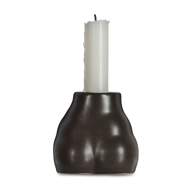 Nature candle sticks 9.5 cm - Brown - Byon