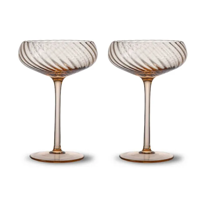 Opacity champagne coupe 300 ml 2-pack - Peach. - Byon