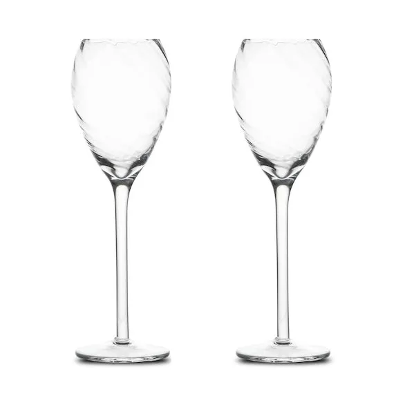Opacity champagne glass 16 cl 2-pack - Clear - Byon
