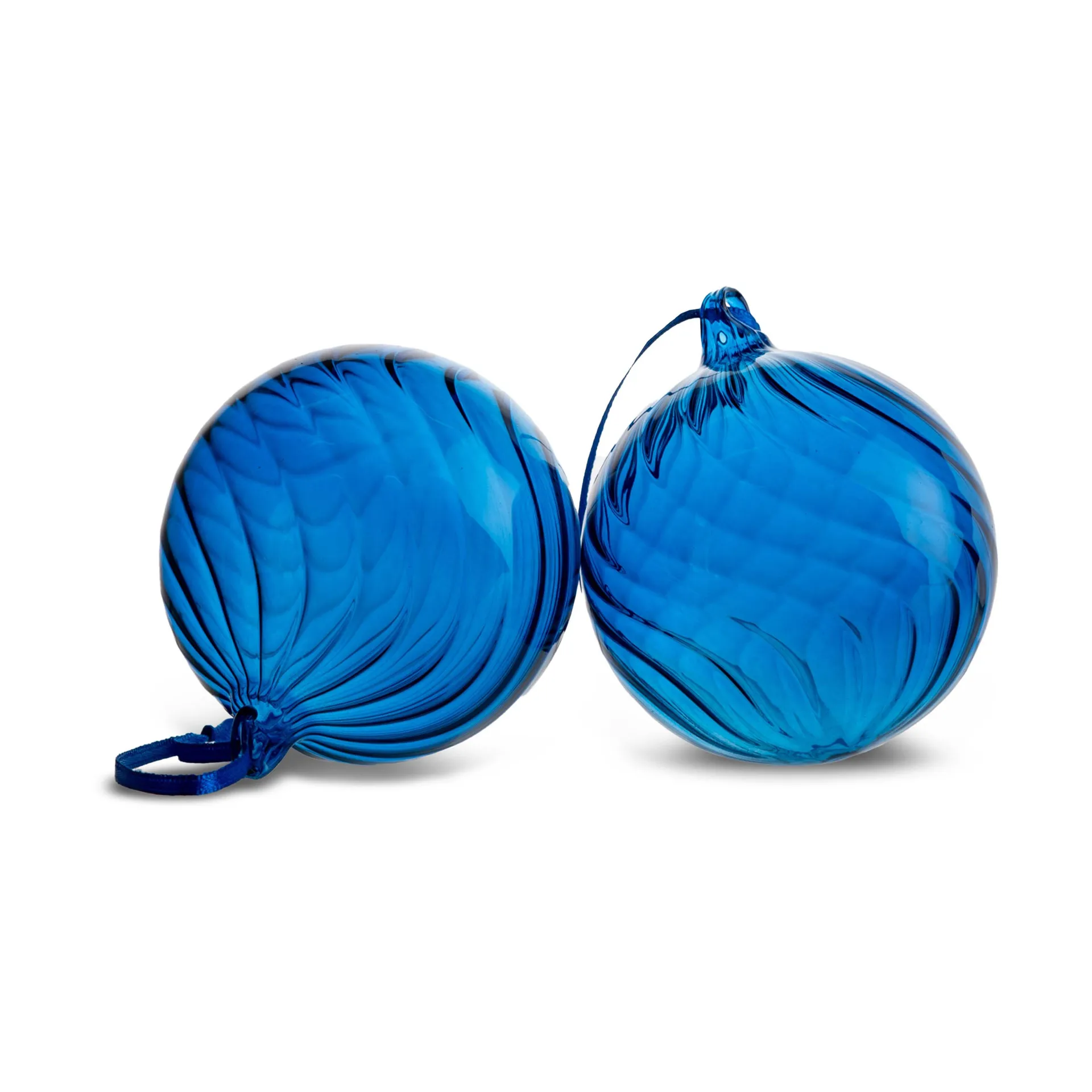 Opacity Christmas tree bauble M Ø8 cm 2-pack, Blue Byon