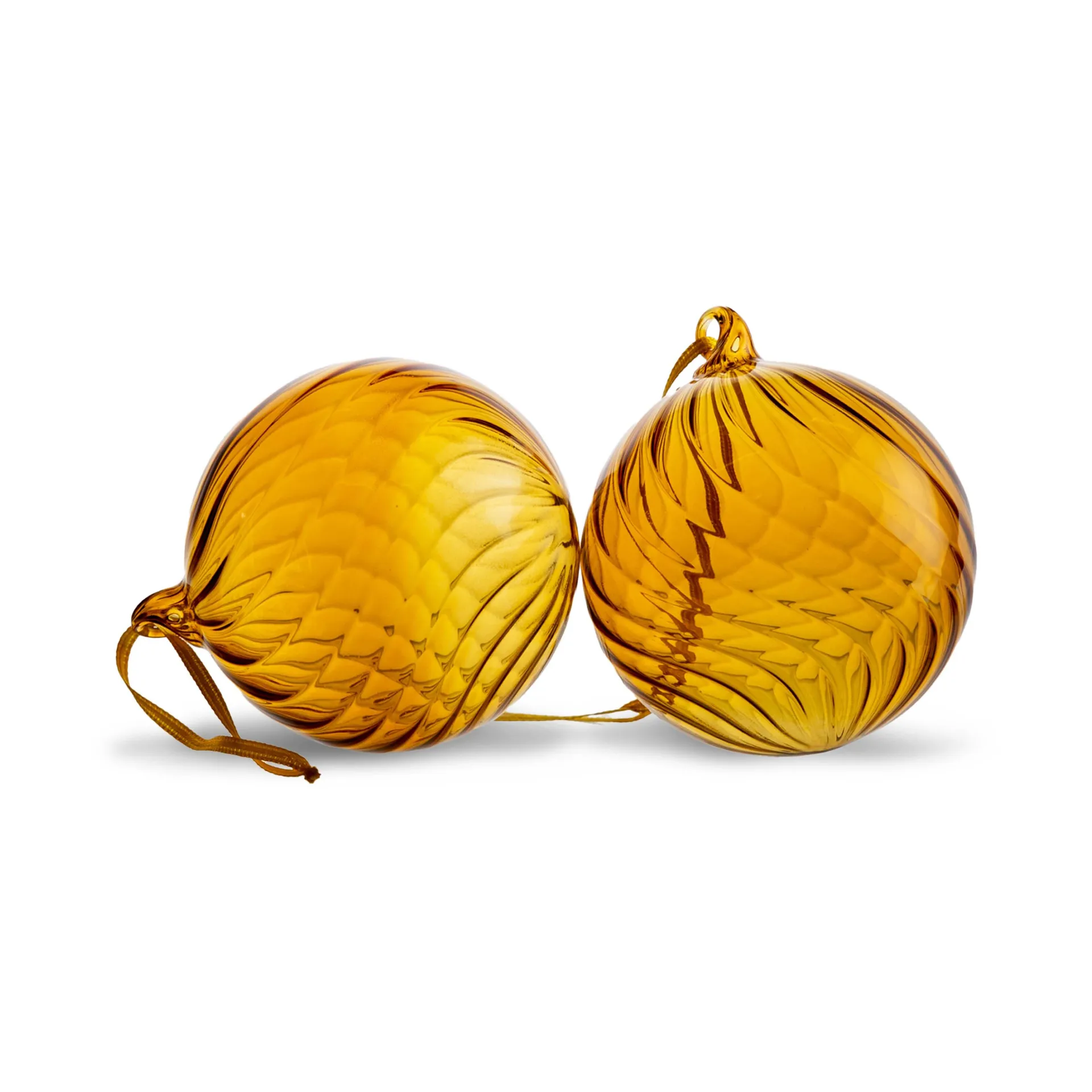 Opacity Christmas tree bauble M Ø8 cm 2-pack, Yellow Byon