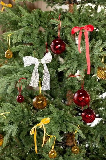 Opacity Christmas tree bauble M Ø8 cm 2-pack - Yellow - Byon