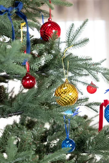 Opacity Christmas tree bauble M Ø8 cm 2-pack - Yellow - Byon