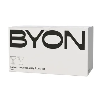Opacity Italian champagne coupe 15 cl 2-pack - Clear - Byon