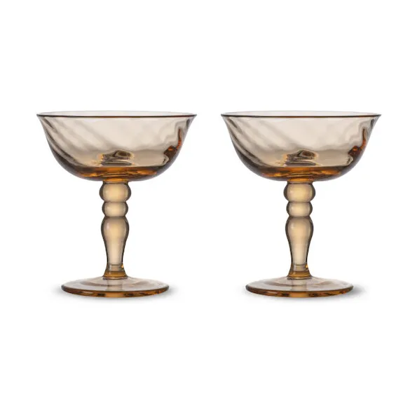 Opacity Italian champagne coupe 15 cl 2-pack, Peach Byon