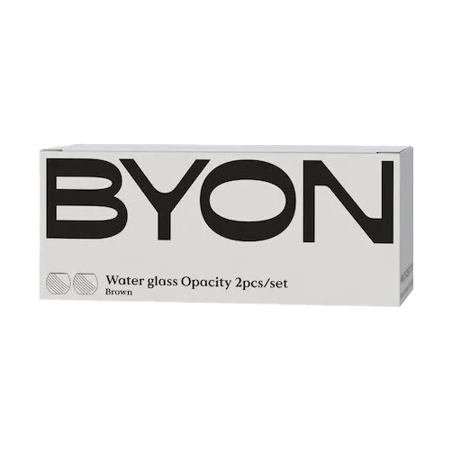 Opacity water glass 22 cl 2-pack, Brown Byon