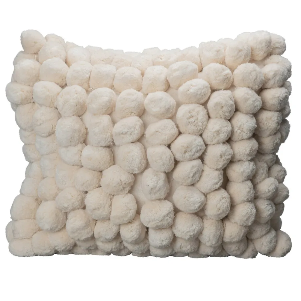 Pom Pom cushion 45x45 cm, Off white Byon