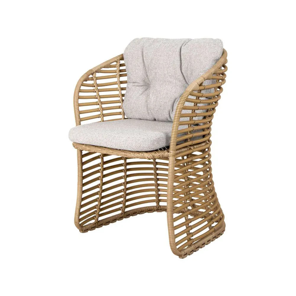 Basket chair with cushion, Cane-Line wove light grey Cane-line