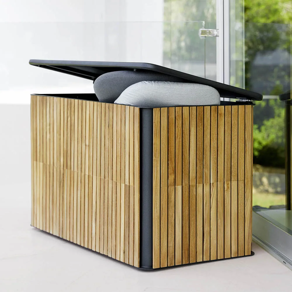 Combine cushion box, Teak, lava grey, small Cane-line