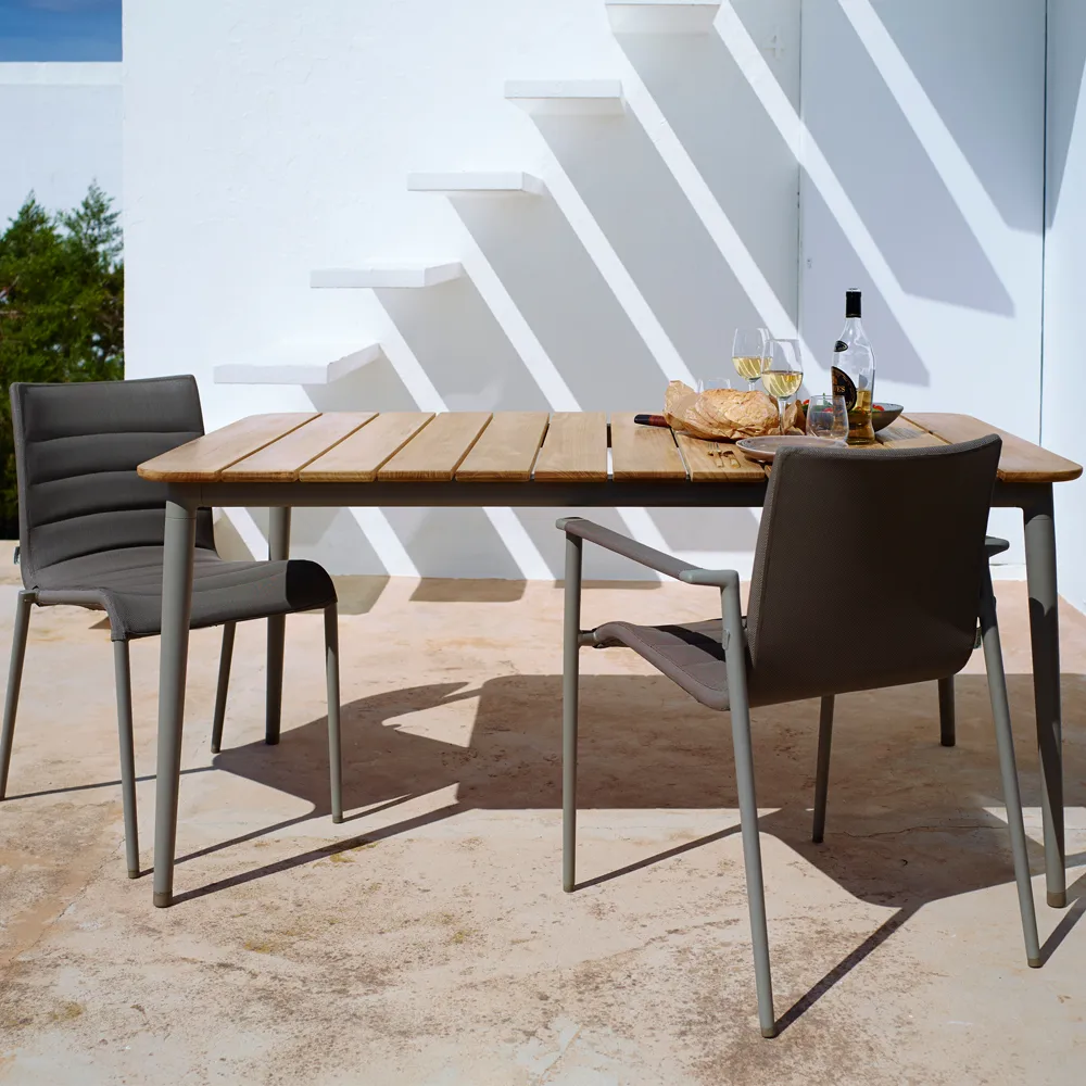 Core dining table teak 210x100x74 cm, Taupe tripod Cane-line