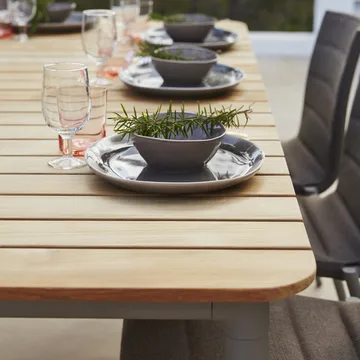 Core dining table teak 274x100x74 cm - Lava grey stand - Cane-line