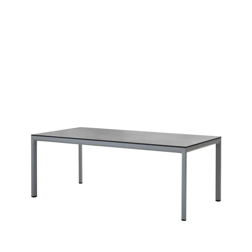 Drop dining table, Fossil black-light grey aluminum base 100x200cm Cane-line