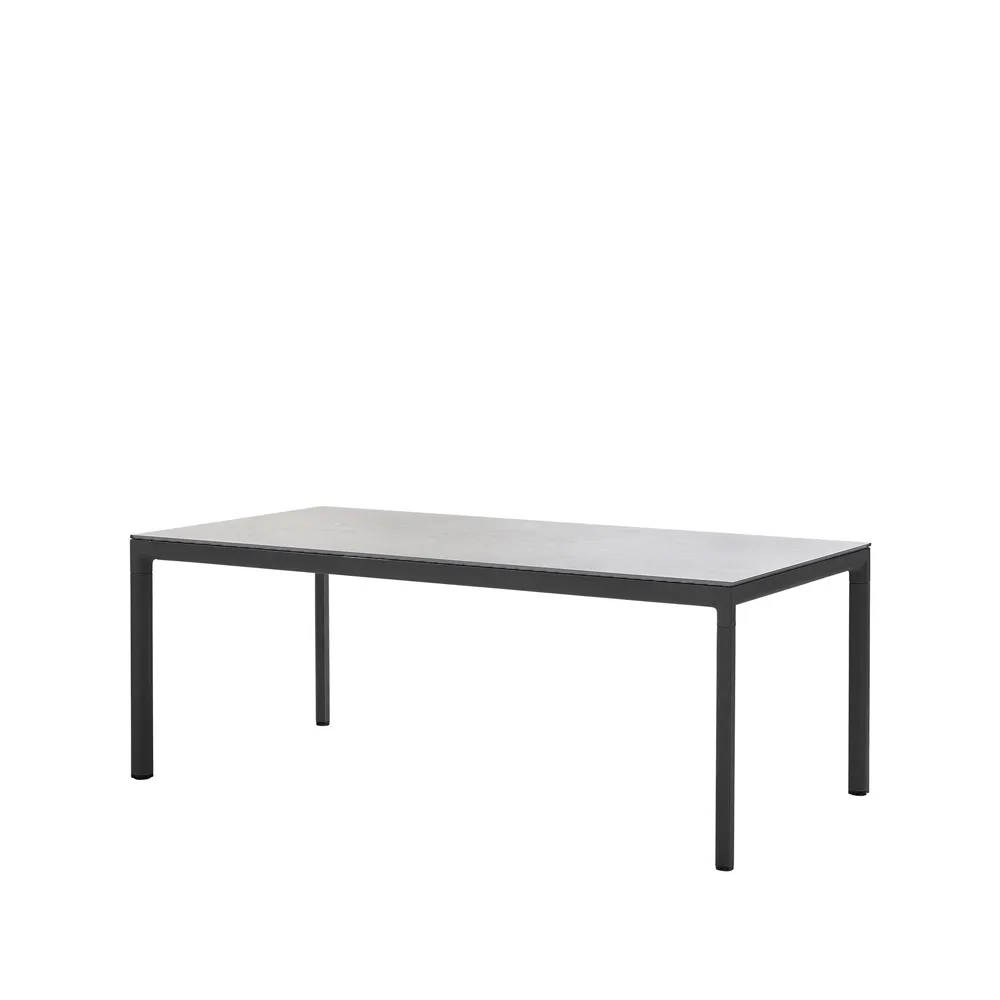 Drop dining table, Fossil grey-lava grey aluminum base Cane-line