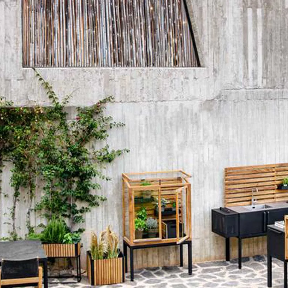 Drop greenhouse, Teak-lava grey frame Cane-line