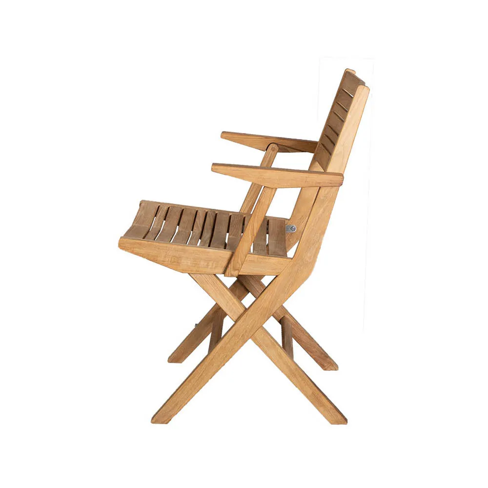 Flip folding chair, Teak, with armrests Cane-line
