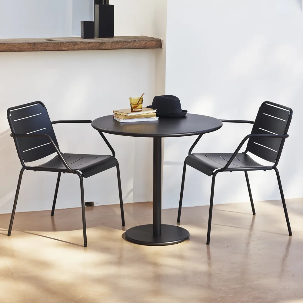 Go coffee table Ø80 cm, Lava grey-lava grey Cane-line