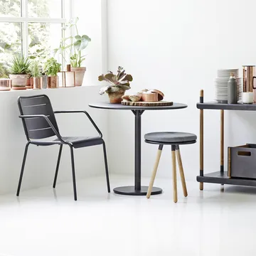 Go coffee table Ø80 cm - White-lava grey - Cane-line