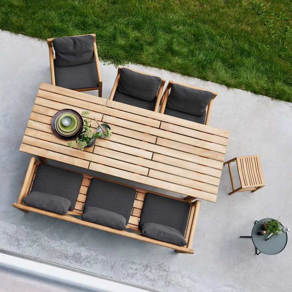 Grace 2-seater bench, Dark grey, teak Cane-line