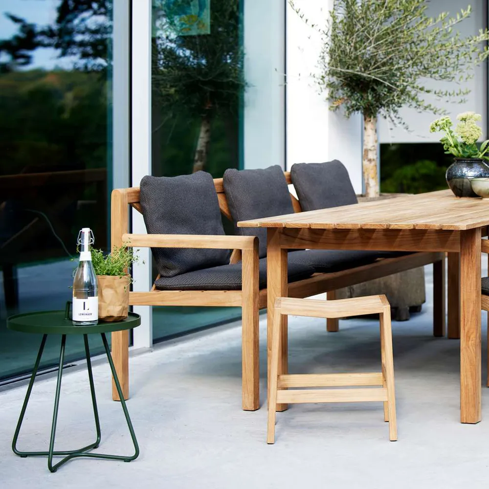 Grace 2-seater bench, Dark grey, teak Cane-line
