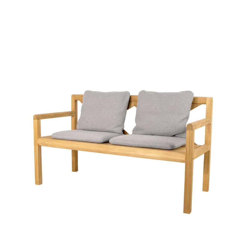 Grace 2-seater bench, Light grey, teak Cane-line