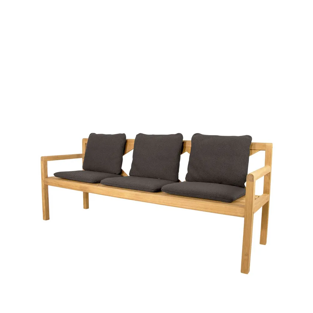 Grace 3-seater bench, Dark grey, teak Cane-line