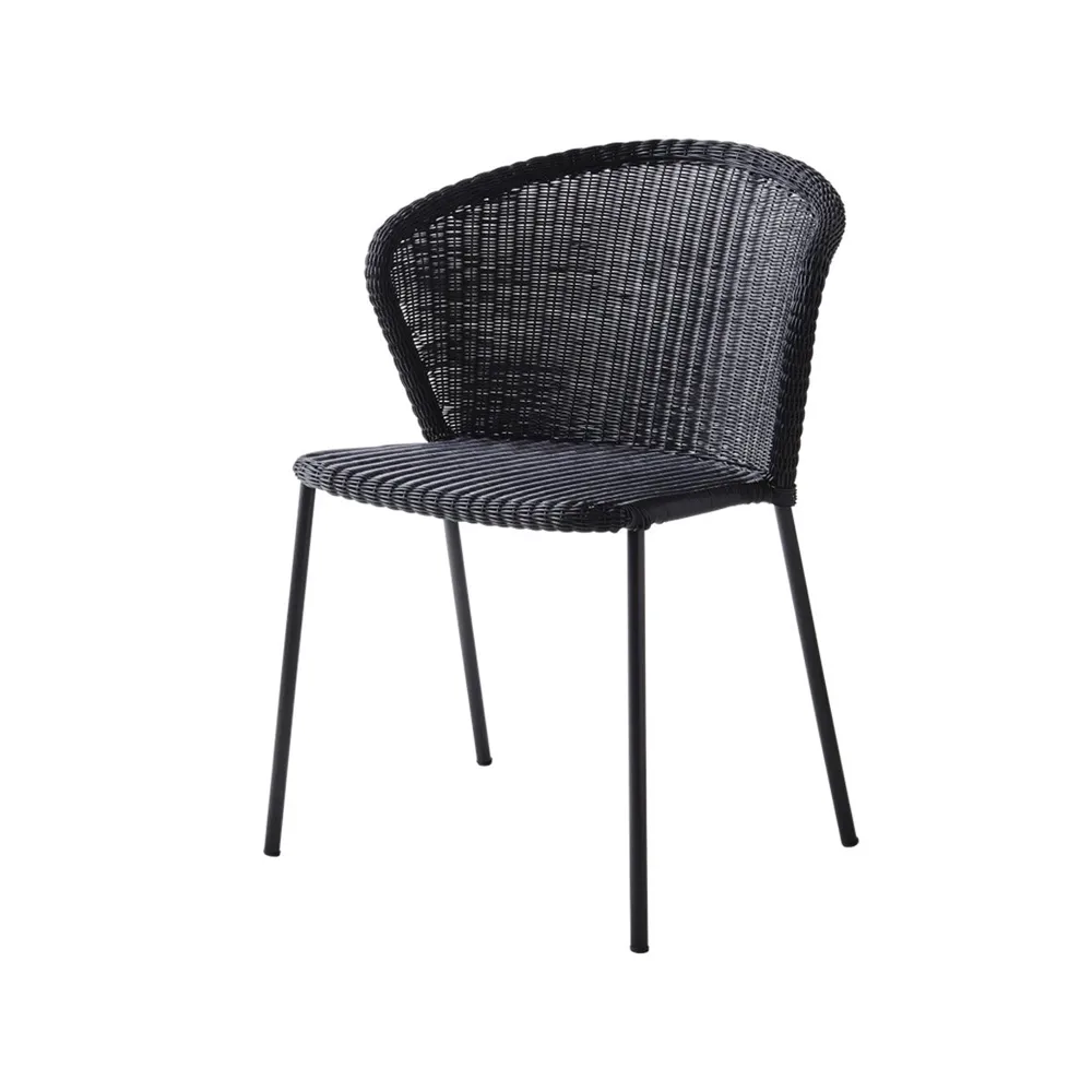 Lean chair, Black, Cane-Line weave Cane-line
