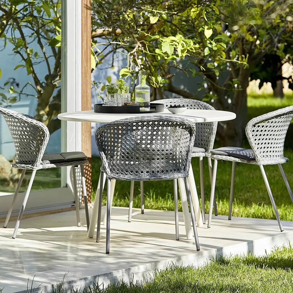 Lean chair, Black, Cane-Line weave Cane-line