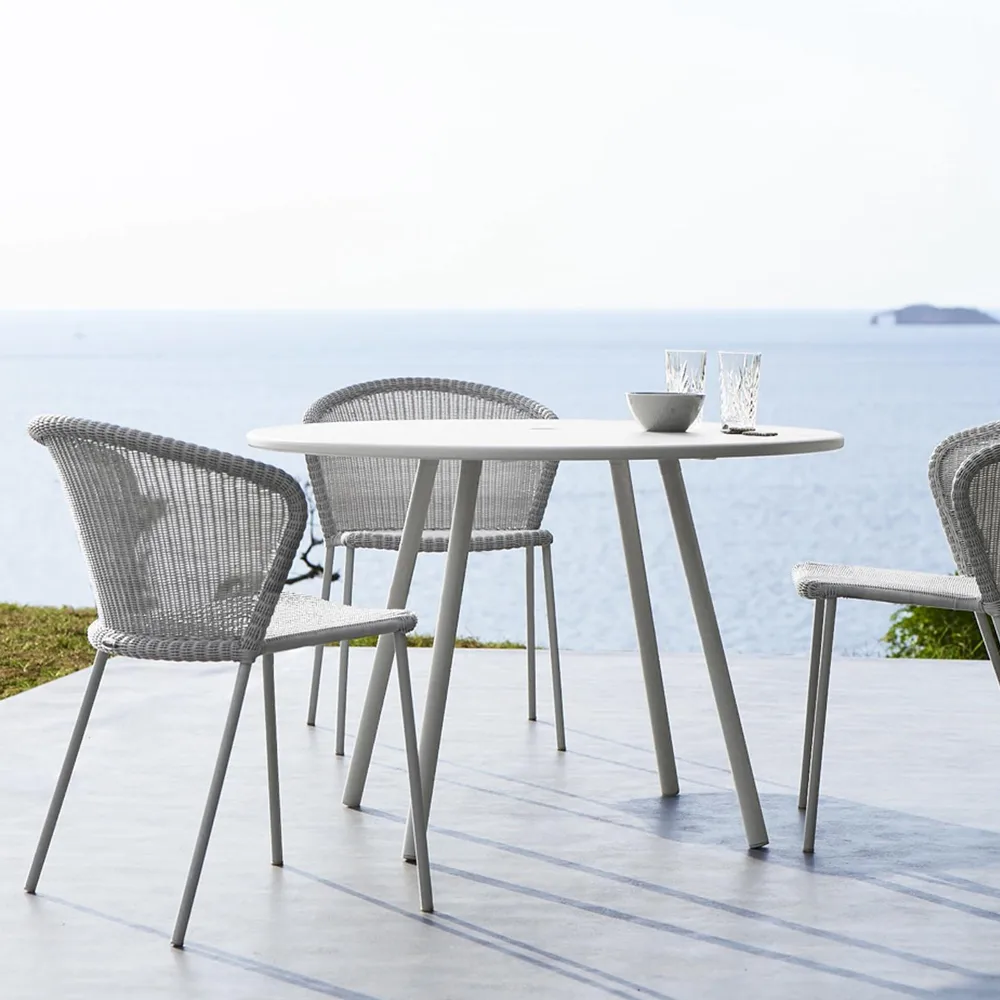 Lean chair, White grey, Cane-Line weave Cane-line
