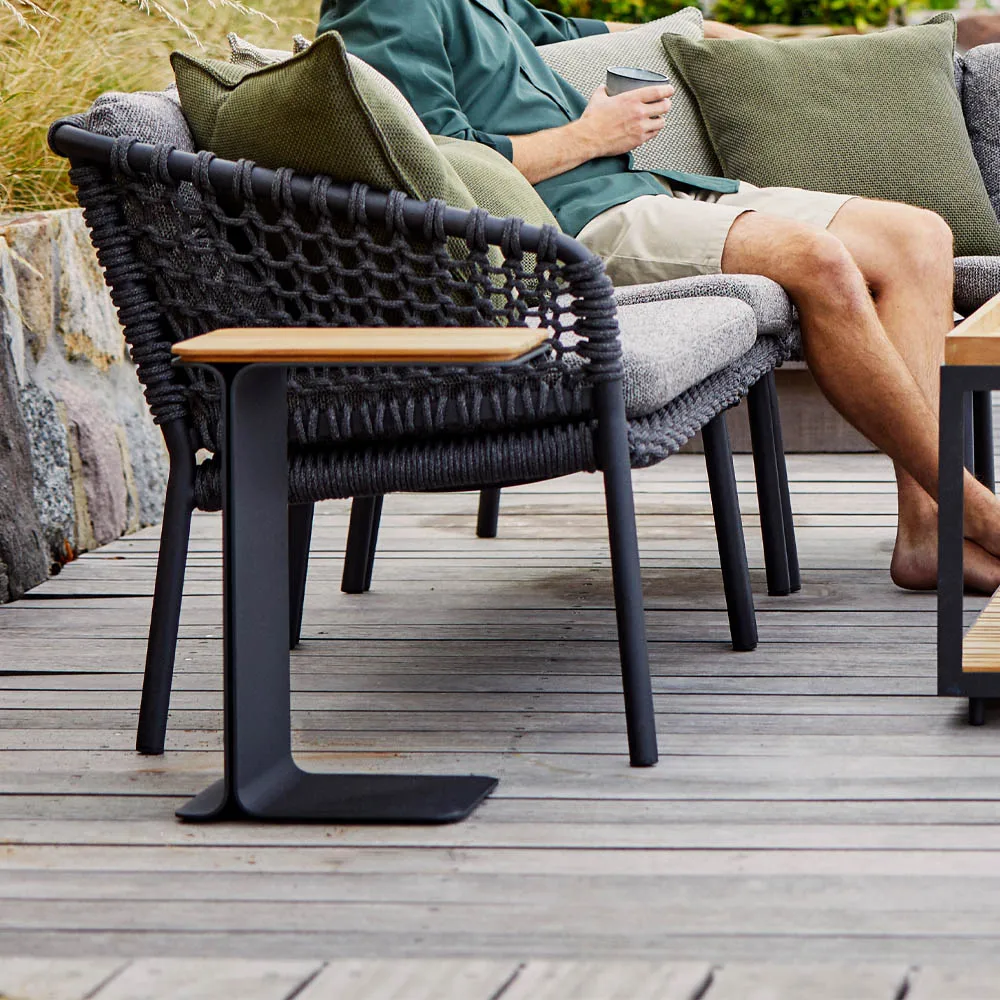 Mega side table, Teak-lava grey frame Cane-line