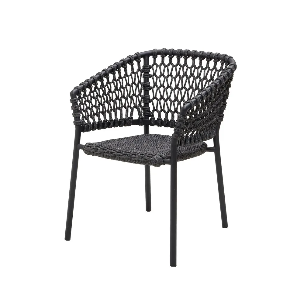 Ocean armchair soft rope, Dark grey Cane-line