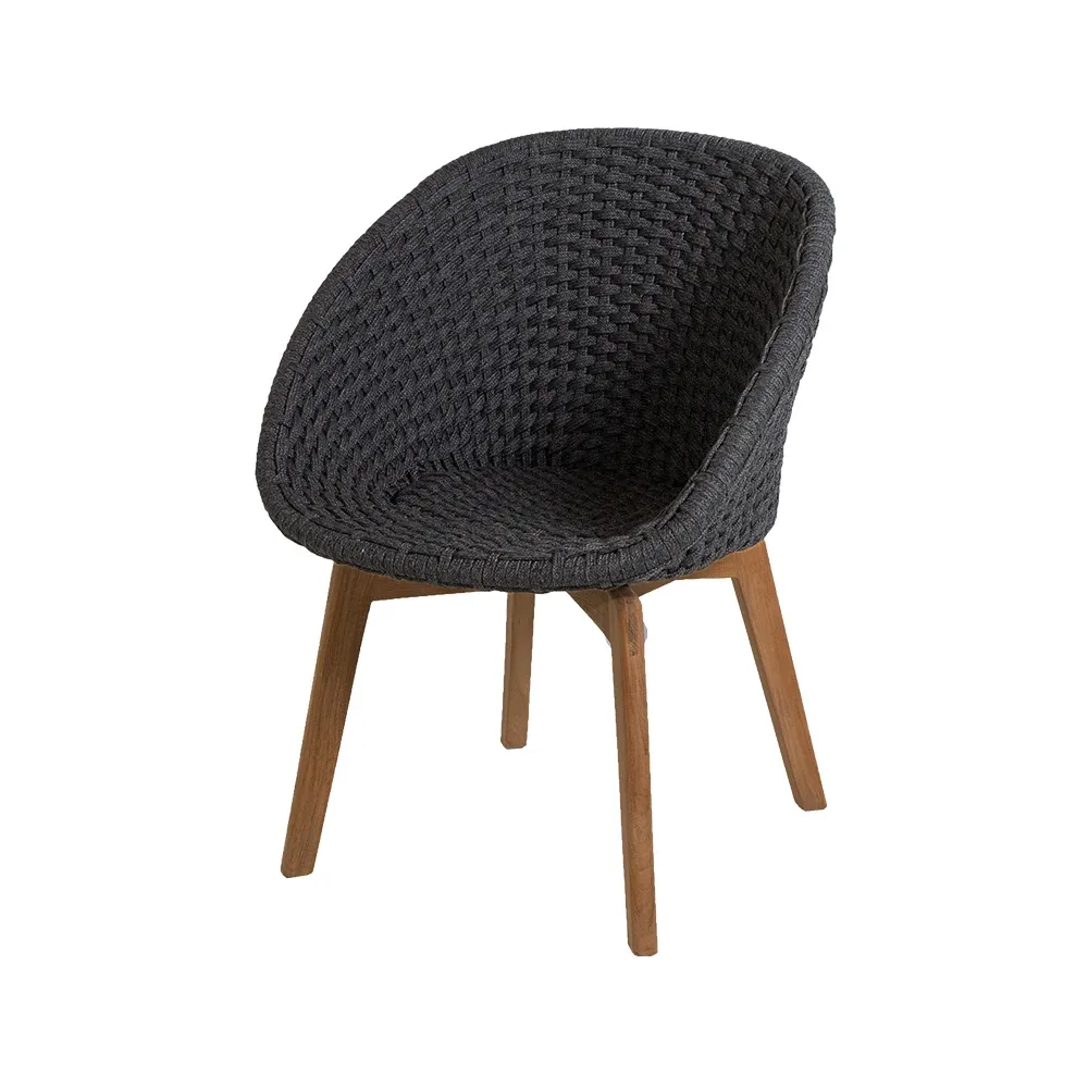 Peacock chair soft rope, Dark grey, teak Cane-line