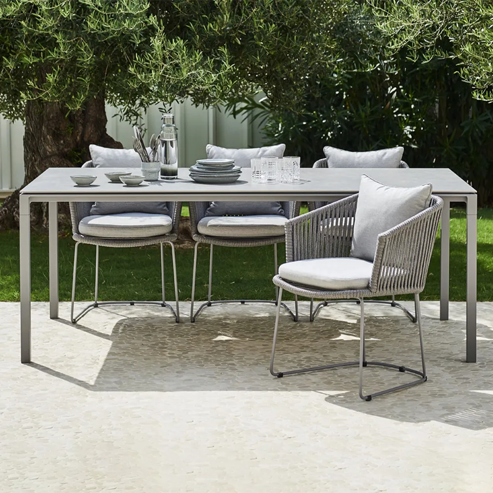 Pure dining table, Basalt grey-light grey 100x100 cm Cane-line